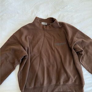 ESSENTIALS Men's Chocolate Brown Crewneck Sweatshirt Large